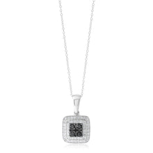Load image into Gallery viewer, Silver 1/3 Carat Black Diamond Pendant