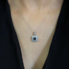 Load image into Gallery viewer, Silver 1/3 Carat Black Diamond Pendant