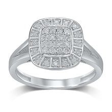 Load image into Gallery viewer, Silver 1/4 Carat Cluster Dress Ring with 32 Brilliant Diamonds