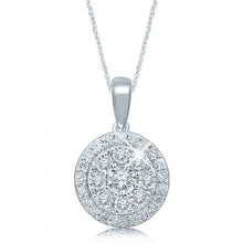 Load image into Gallery viewer, Silver 1/2 Carat Pendant with 32 Brilliant Diamonds