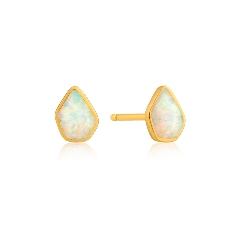 Ania Haie Gold Plated Sterling Silver Mineral Opal Colour Stud Earrings