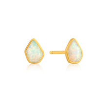 Load image into Gallery viewer, Ania Haie Gold Plated Sterling Silver Mineral Opal Colour Stud Earrings