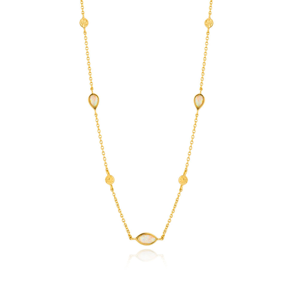 Ania Haie Gold Plated Sterling Silver Mineral Opal Colour Necklace