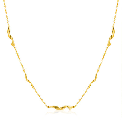 Ania Haie Gold Plated Sterling Silver Twister Helix 38cm Necklace