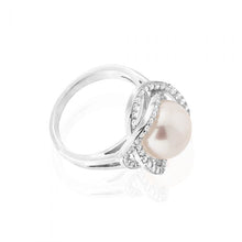 Load image into Gallery viewer, Sterling Silver Cubic Zirconia Freshwater Pearl Ring