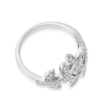 Load image into Gallery viewer, Sterling Silver Cubic Zirconia Leaf Ring