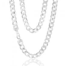 Load image into Gallery viewer, Sterling Silver Curb Bevelled Diamond Cut Heavy 350 Gauge 60cm Chain
