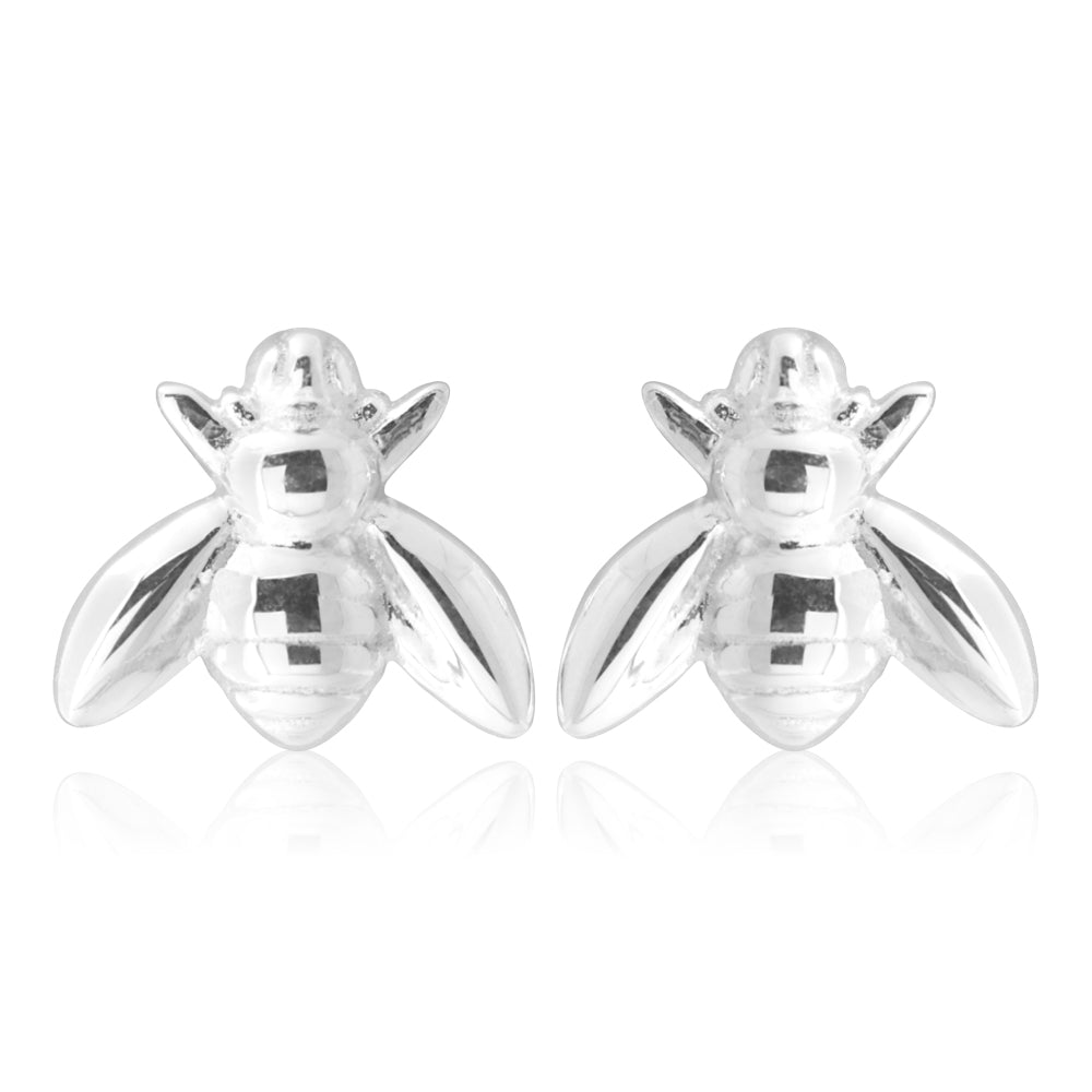 Sterling Silver Fly Stud Earrings