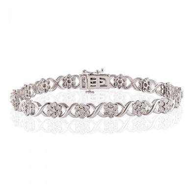 1/2 Carat Diamond 18cm Bracelet in Sterling Silver