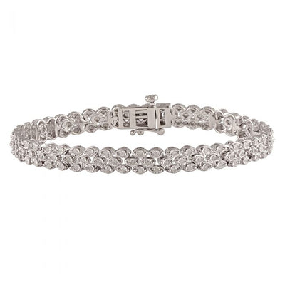 Silver 1 Carat Diamond 18cm Bracelet