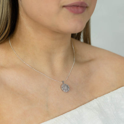 0.10 Carat Diamond Filigree Pendant in Sterling Silver