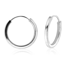 Load image into Gallery viewer, Sterling Silver 18mm Plain Flat Hoop Sleeper Earrings