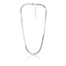 Load image into Gallery viewer, Sterling Silver 5mm Wide 46cm Flat Herringbone Necklet