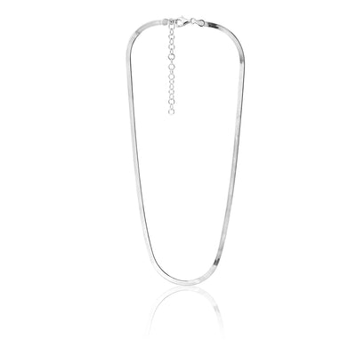 Sterling Silver 3mm Wide 45cm Flat Herringbone Necklet