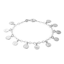 Load image into Gallery viewer, Sterling Silver 19cm Multi Coin Bracelet