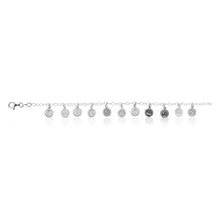 Load image into Gallery viewer, Sterling Silver 19cm Multi Coin Bracelet