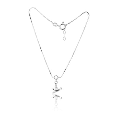 Sterling Silver 26cm Dove Charm Anklet