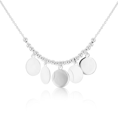 Sterling Silver 45cm Multi Coin Necklet