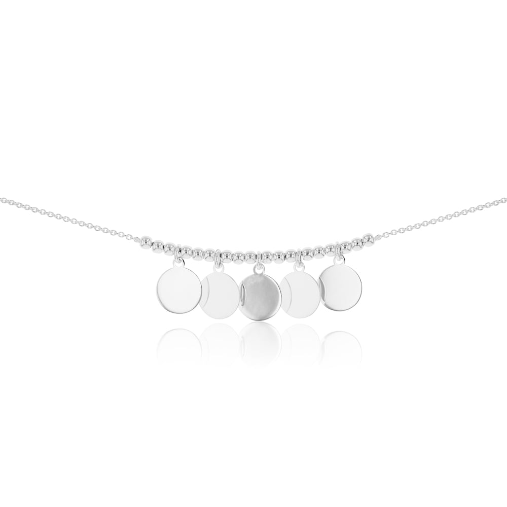 Sterling Silver 45cm Multi Coin Necklet