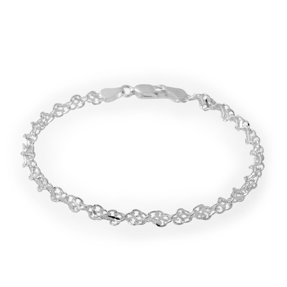 Sterling Silver 19cm Fancy Twist Bracelet