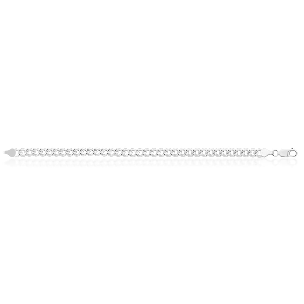 Sterling Silver 19cm Rounded Curb Bracelet