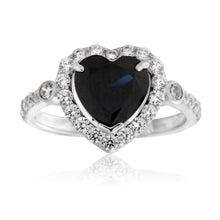 Load image into Gallery viewer, Sterling Silver Zirconia Heart Ring