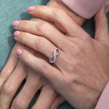 Load image into Gallery viewer, Luminesce Lab Grown Sterling Silver 0.10 Carat Diamond Infinity Ring