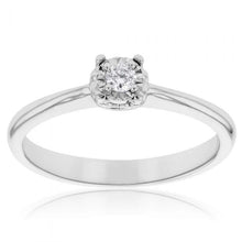 Load image into Gallery viewer, Luminesce Laboratory Grown Diamond 5-9 Point Silver Ring with love heart