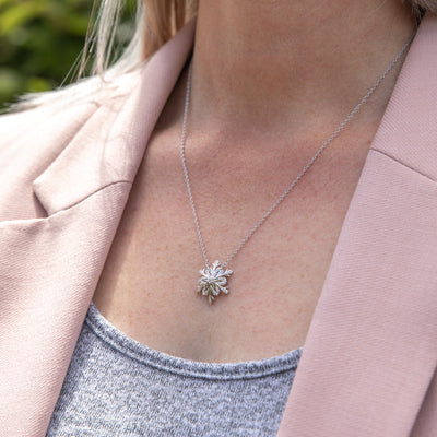 Luminesce Laboratory Grown Diamond Silver Snowflake Pendant