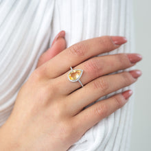 Load image into Gallery viewer, Sterling Silver Citrine and Zirconia Ring |  Sizes available:  L1/2, N1/2, P1/2