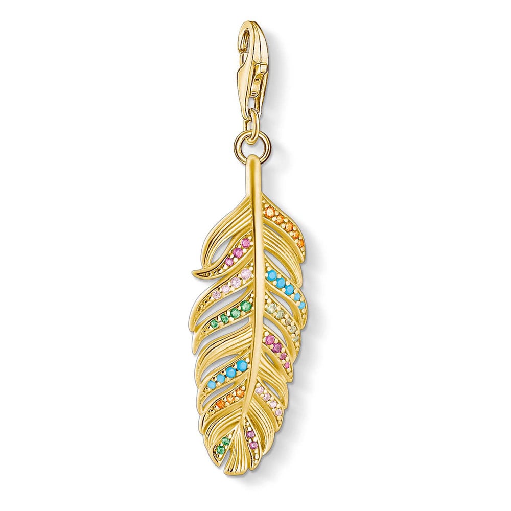 Gold Plated Sterling Silver Thomas Sabo Charm Club Feather
