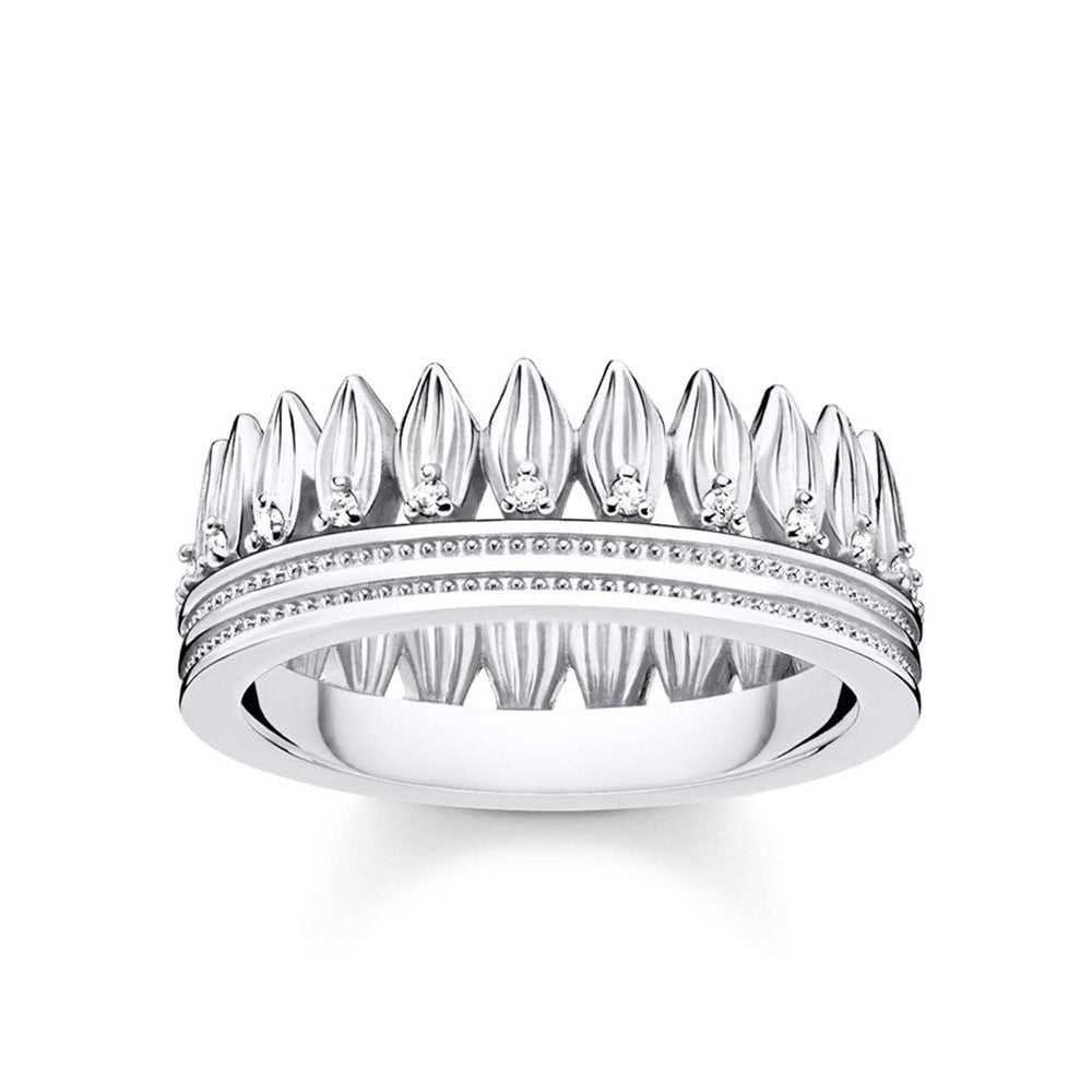 Sterling Silver Thomas Sabo Magic Garden Leaf Crown Ring
