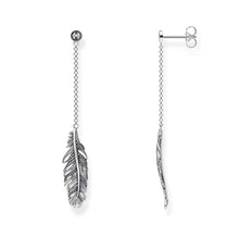 Load image into Gallery viewer, Sterling Silver Thomas Sabo Falcon Feather Drop Earrings
