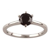 Load image into Gallery viewer, 1 Carat Black Diamond Solitaire Ring set in Sterling Silver