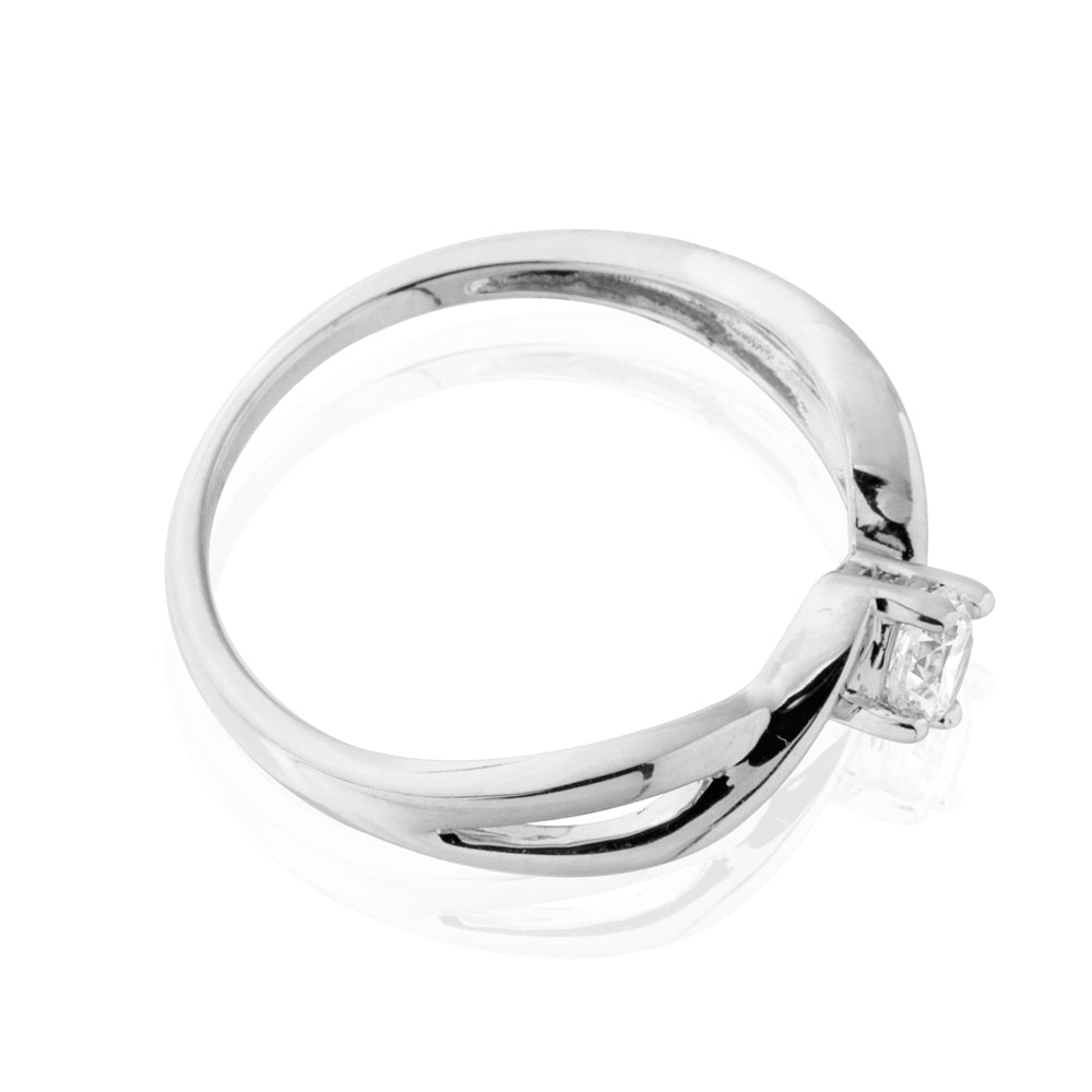 Sterling Silver Zirconia Weave Ring