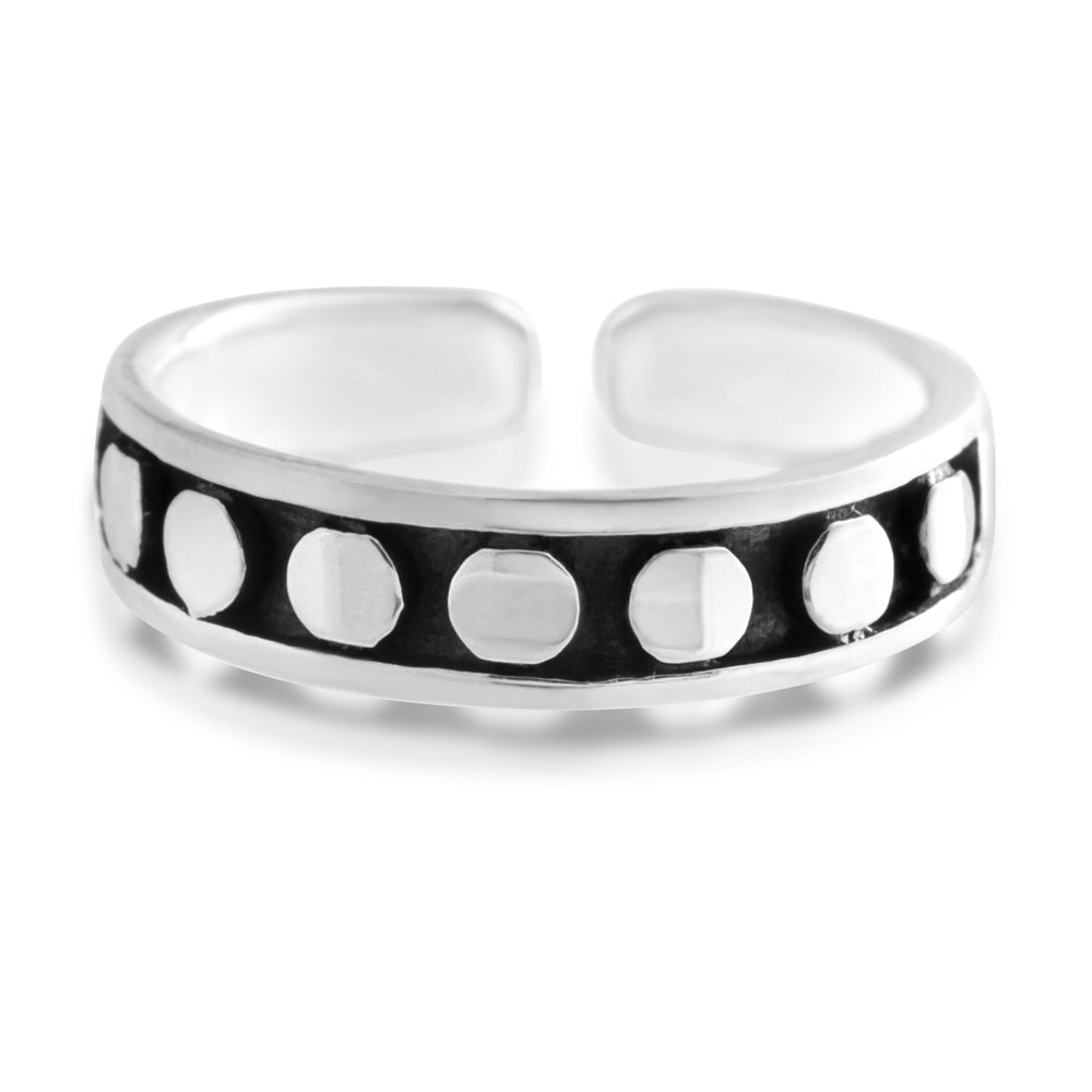 Sterling Silver Toe Ring Dots Oxidised