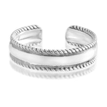 Load image into Gallery viewer, Sterling Silver Toe Ring Millgrain Oxidised