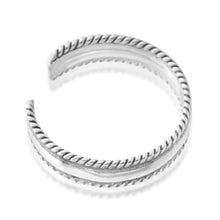 Load image into Gallery viewer, Sterling Silver Toe Ring Millgrain Oxidised