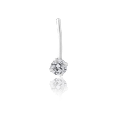 Sterling Silver Nose Stud Round Zirconia