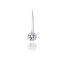 Load image into Gallery viewer, Sterling Silver Nose Stud Round Zirconia