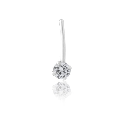 Sterling Silver Nose Stud Round Zirconia