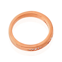 Load image into Gallery viewer, Sterling Silver Rose Plated Zirconia Claw Set Fancy Band