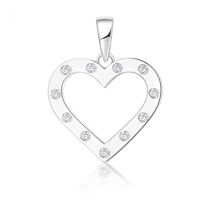 Sterling Silver Zirconia Heart Pendant
