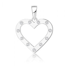 Load image into Gallery viewer, Sterling Silver Zirconia Heart Pendant