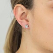 Load image into Gallery viewer, Sterling Silver 2 Set Round and Heart Zirconia Set Stud Earrings 7.5mm, 8.5x7.9mm