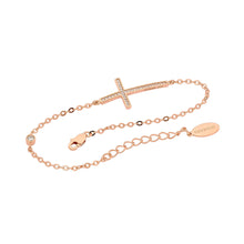 Load image into Gallery viewer, Georgini Rose Gold Plated Zirconia Cross Bracelet