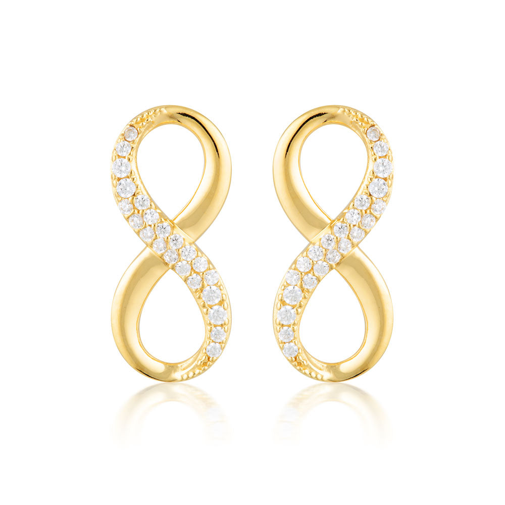 Georgini Gold Plated Sterling SilverZirconia Forever Infinity Earrings