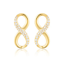 Load image into Gallery viewer, Georgini Gold Plated Sterling SilverZirconia Forever Infinity Earrings