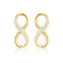 Load image into Gallery viewer, Georgini Gold Plated Sterling SilverZirconia Forever Infinity Earrings