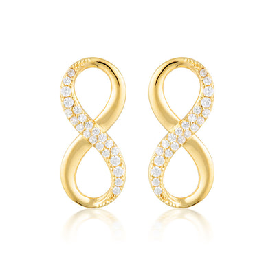Georgini Gold Plated Sterling SilverZirconia Forever Infinity Earrings